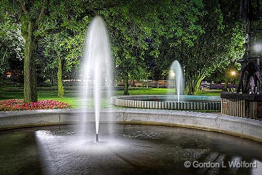 Centennial Park Fountains_35255-8.jpg - Photographed at night in Smiths Falls, Ontario, Canada.